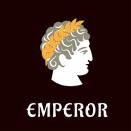 Roman emperor Julius Caesar in wreath