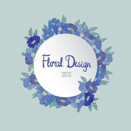 Blue floral border made with wildflowers N3