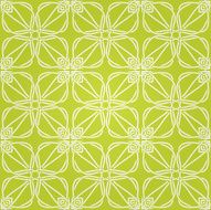 Seamless abstract green pattern with white fancy ornament
