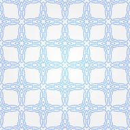 Seamless abstract white pattern with blue fancy ornament Vector illustration