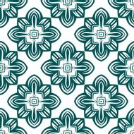 Retro green flowers seamless pattern