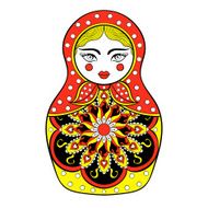 Zentangle stylized elegant Russian doll Matryoshka doll in Khok N2
