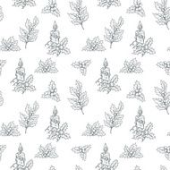 seamless pattern with holly branches