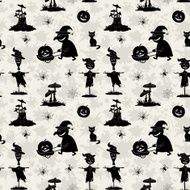 Seamless Pattern Halloween Symbols