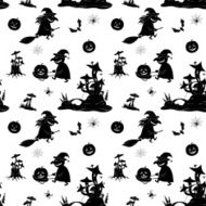 Seamless Pattern Halloween Symbols N2