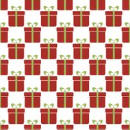 Seamless pattern with red gift boxes Christmas background
