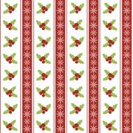 Christmas seamless pattern with holly berries and snowflakes