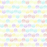 Yellow Red and Purple Jellyfish Pattern on White Background