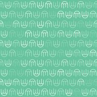 White Jellyfish Pattern on Green Background