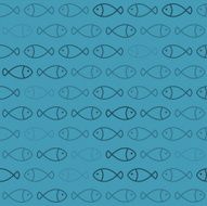 Light and Dark Blue Fish Pattern on Background