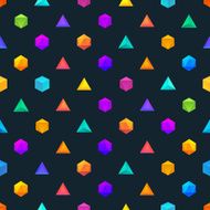 Polygon 3d objects Seamless geometric pattern Vector