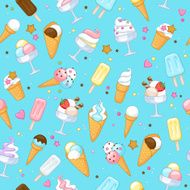 Colorful sweet ice cream icons background N2