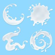 Milk yogurt or cream blots set