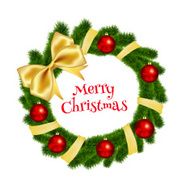 Christmas wreath with red balls