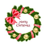 Christmas wreath with Golden balls