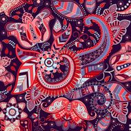 Seamless floral pattern in ethnic style