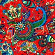 Seamless floral pattern in ethnic style N3