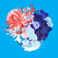 Natural background with birds in love