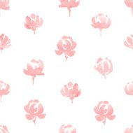 hand drawn watercolor flowers seamless pattern N6