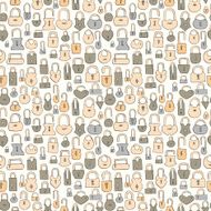 vintage hand drawn locks seamless pattern