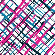 Seamless watercolor bold plaid pattern with colorful diagonal stripes