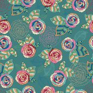 Flowers fantasy Cute floral seamless pattern