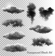 Set of transparent clouds and smoke Vector N2