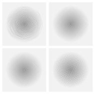 Set of striped abstract forms