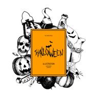 Vintage background for halloween isolated on white N2