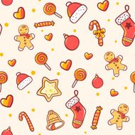 Vector seamless christmas pattern on light background