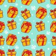 Vector seamless christmas pattern on green background N2