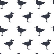 Seamless pattern with seagull silhouettes