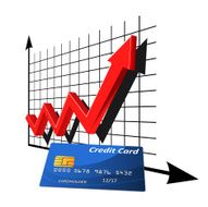 Bank credit card with rising graph N2