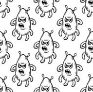 Amusing cartoon monsters seamless pattern