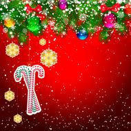 Christmas background with tree branches decorated N2