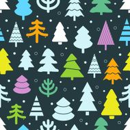 Abstract color christmas trees seamless background Design elements