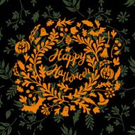 Happy Halloween card with pumpkin N12