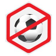 No soccer football sign hexagon