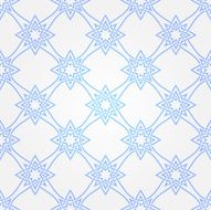 Seamless abstract white pattern with blue fancy ornament