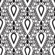 Vector paisley pattern in black and white Seamless background