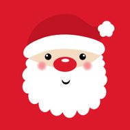 Cute Santa Claus with red background vector N2