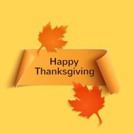 Happy thanksgiving yellow curved banner