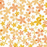 Floral orange design background texture