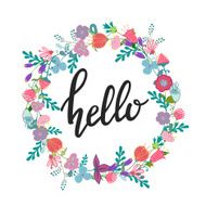 Hand drawn flowers wreath