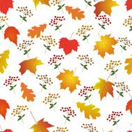 Seamless pattern with bright autumn leaves
