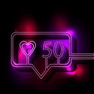 Neon speech bubble in flat manner and long shadow Detailed