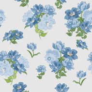 Seamless texture with blue flowers N2