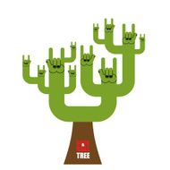 Rock and roll tree Fantastic tree from rock hand sign