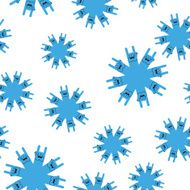 Snowflakes rock hand sign seamless patetrn Rock and roll winter