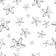 Starfish black and white pattern